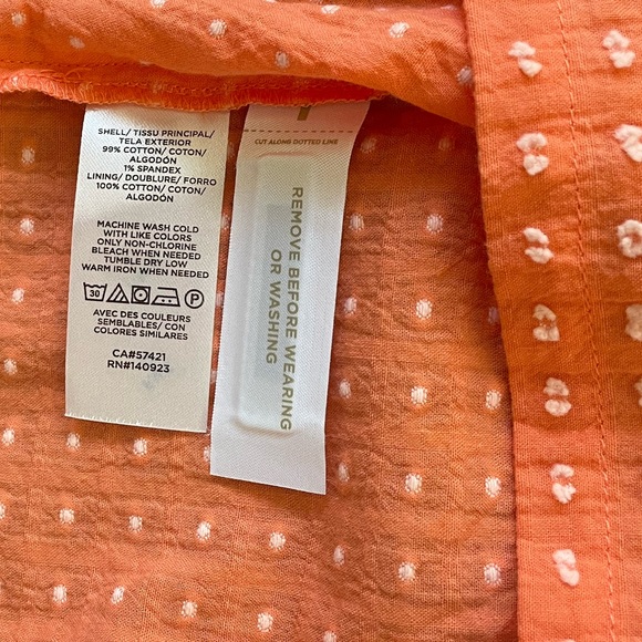 *NWOT* LOFT Sleeveless Tie Neck Tiered Midi/Maxi Dress, Coral Swiss/Clip Dot - Picture 9 of 11